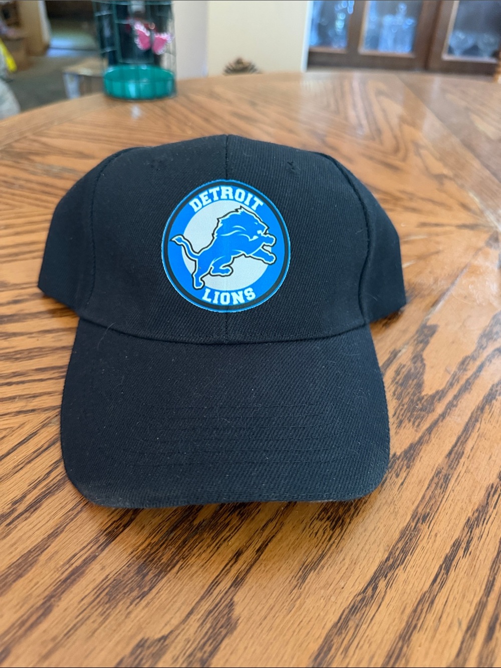 Detroit Lions Black Baseball Cap with Team Logo